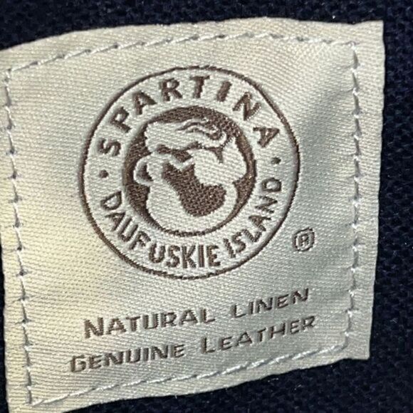 Spartina Daufuskie Island Lime Green Pattern Linen and Leather Zip Wristlet - Picture 10 of 11